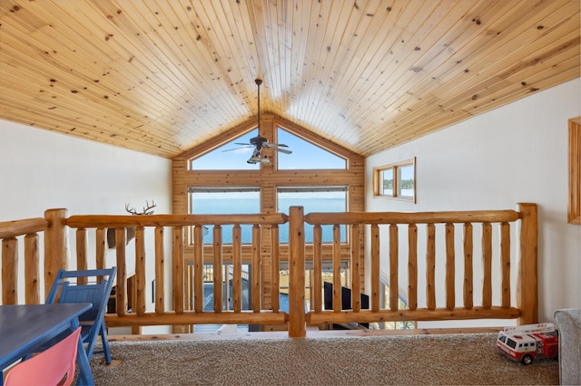2648 Lake Shore Dr, Scandia Valley Twp, MN 56466 - hall featuring vaulted ceiling and wooden ceiling