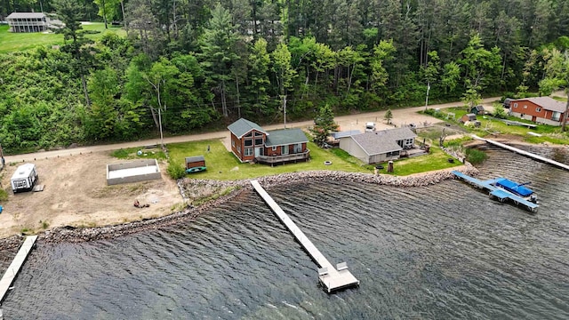 2648 Lake Shore Dr, Scandia Valley Twp, MN 56466 - aerial view of a large body of water and a heavily wooded area