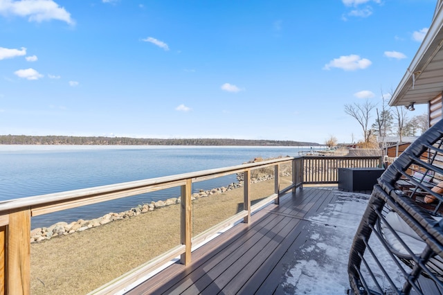 2648 Lake Shore Dr, Scandia Valley Twp, MN 56466 - balcony featuring a deck with water view