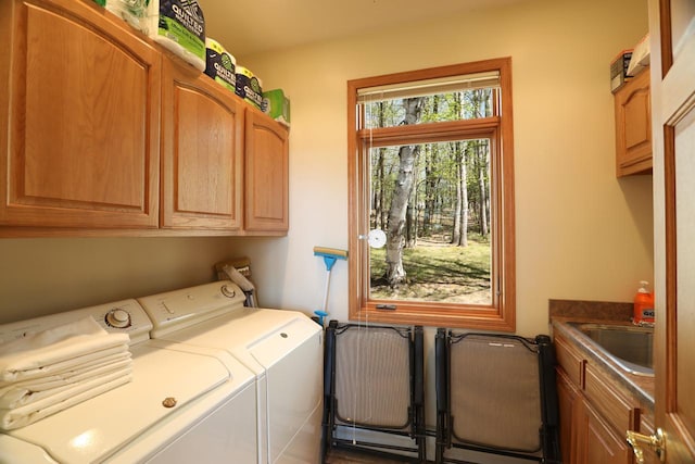 1880 Everett Rd S, Greenwood Twp, MN 55790 - washroom with washer and clothes dryer and cabinet space