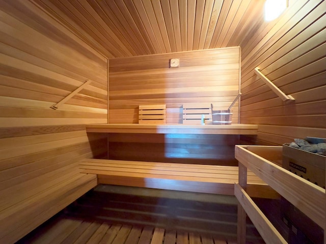 1880 Everett Rd S, Greenwood Twp, MN 55790 - relaxing sauna with wood walls and wooden ceiling