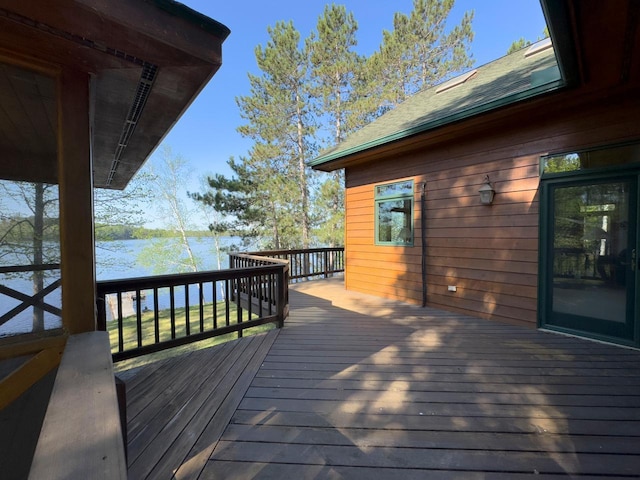 1880 Everett Rd S, Greenwood Twp, MN 55790 - wooden terrace featuring a water view