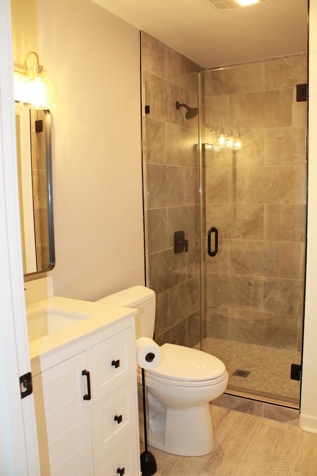 600 Main St W Unit 206, Wabasha, MN 55981 - bathroom with toilet, a stall shower, and vanity
