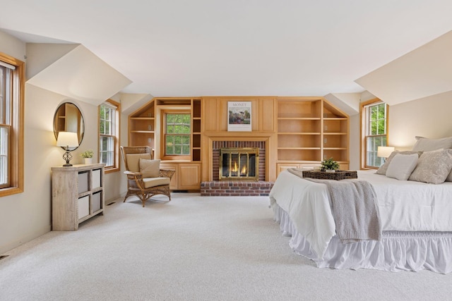 4378 Browndale Ave, Edina, MN 55424 - bedroom featuring light carpet and a brick fireplace
