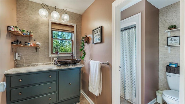 19334 105th Ave, Hayland Twp, MN 56353 - bathroom with vanity and curtained shower