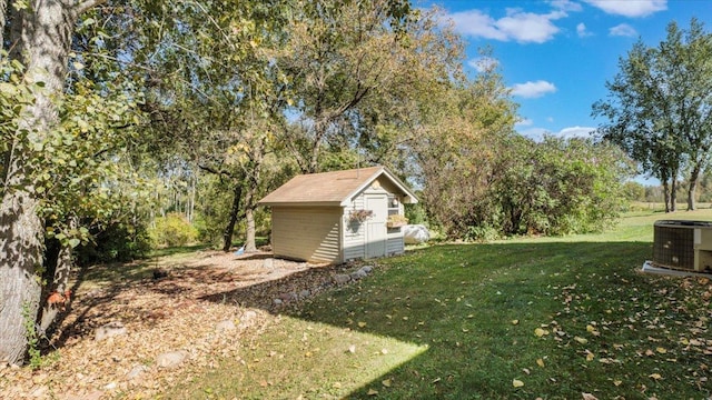 19334 105th Ave, Hayland Twp, MN 56353 - view of grassy yard featuring a shed and view of scattered trees