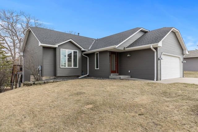 3664 Canary Way, Eagan, MN 55123 - ranch-style home featuring an attached garage, driveway, a shingled roof, and a front lawn