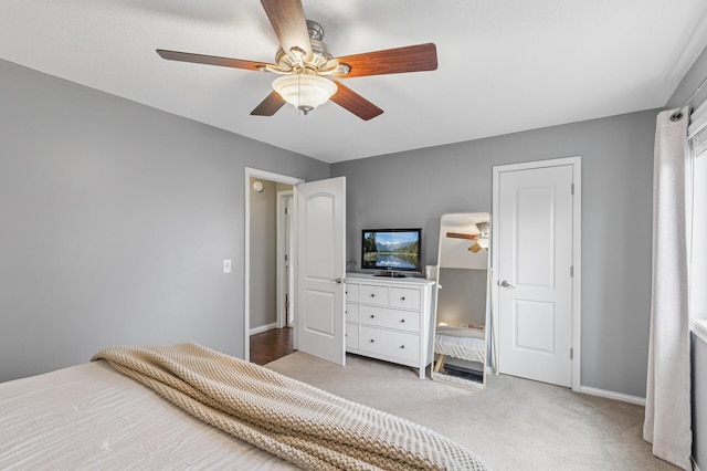 3664 Canary Way, Eagan, MN 55123 - bedroom with light carpet, baseboards, and ceiling fan