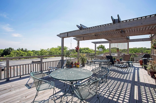 1912 Dupont Ave S Unit 302, Minneapolis, MN 55403 - wooden terrace with a pergola, grilling area, and outdoor dining area