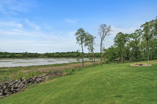 7410 313th Ave NE, North Branch Twp, MN 55056 - view of green lawn featuring a water view