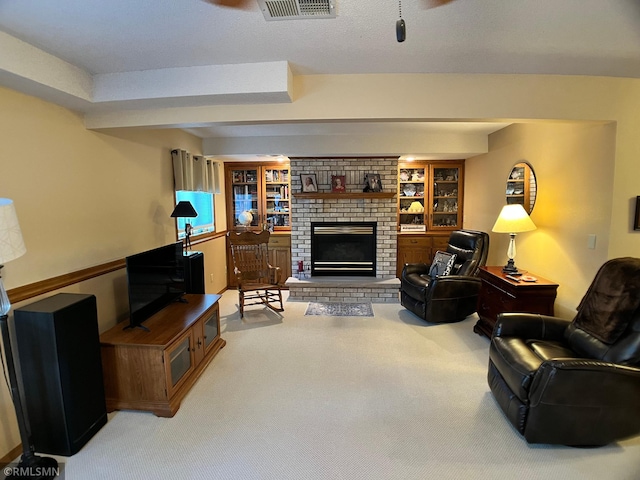 204 10th St N, Sartell, MN 56377 - living area with a brick fireplace and carpet