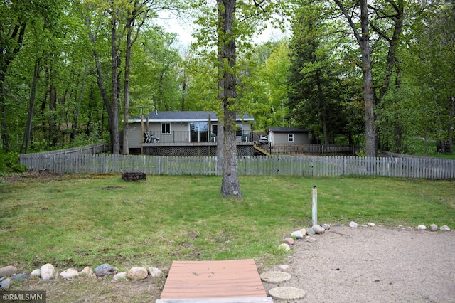 48080 218th Pl, Mcgregor, MN 55760 - view of yard featuring a wooden deck