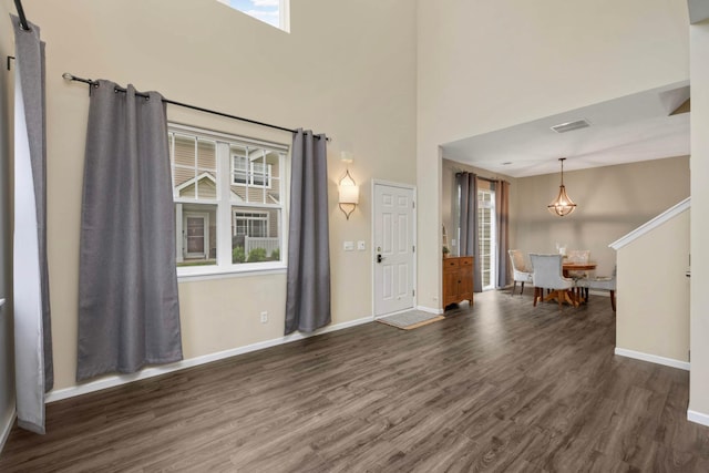 20338 Kensfield Trl Unit 1606, Lakeville, MN 55044 - entrance foyer featuring dark wood-style flooring, baseboards, and a high ceiling