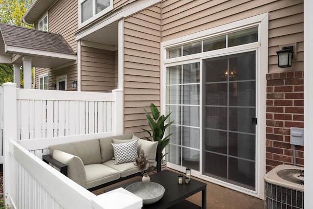 20338 Kensfield Trl Unit 1606, Lakeville, MN 55044 - balcony featuring outdoor lounge area and central AC unit