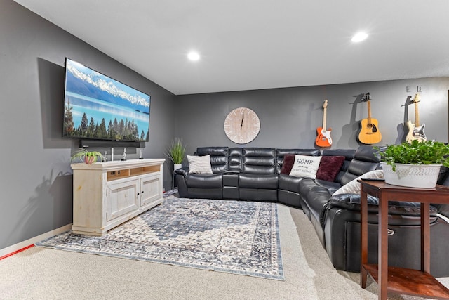 1680 Bluebird Ln, Mound, MN 55364 - living area with carpet flooring, recessed lighting, and baseboards