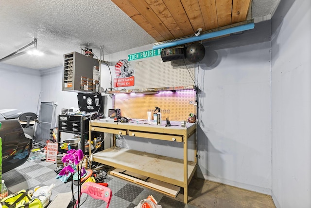 1680 Bluebird Ln, Mound, MN 55364 - basement with a workshop area and a heating unit