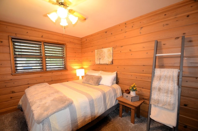 415 Hubbard Ave N, Litchfield, MN 55355 - bedroom featuring carpet and wooden walls