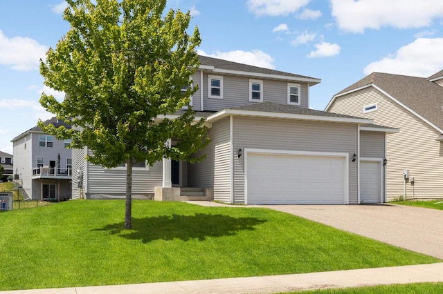 5010 Sandpebble Ln, Woodbury, MN 55129 - view of front of home with a front yard, a garage, and driveway