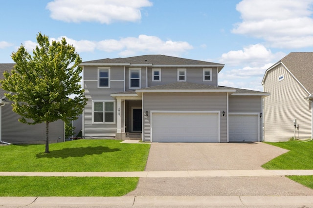 5010 Sandpebble Ln, Woodbury, MN 55129 - traditional-style home featuring an attached garage, driveway, and a front yard