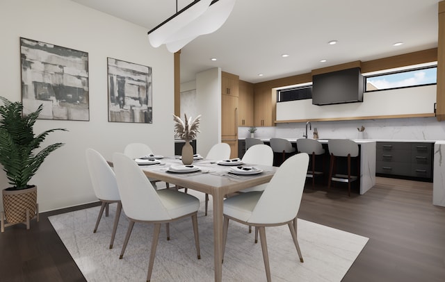 2815 44th St Unit 15, Minneapolis, MN 55410 - dining space featuring light wood-style floors, baseboards, and recessed lighting