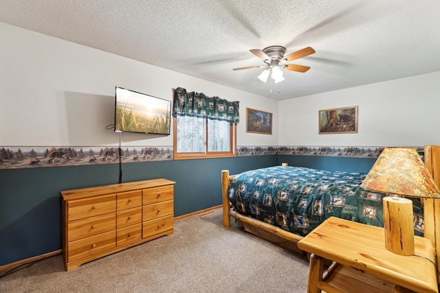4765 344th Ln NW, Cambridge, MN 55008 - bedroom with carpet flooring, a ceiling fan, and a textured ceiling