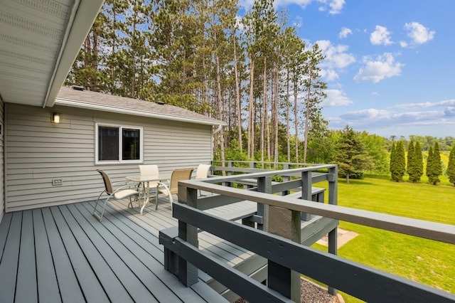 4765 344th Ln NW, Cambridge, MN 55008 - wooden deck with a yard