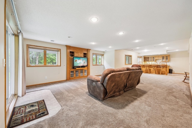 582 139th Ln NW, Andover, MN 55304 - living area with carpet, recessed lighting, a dry bar, and baseboards