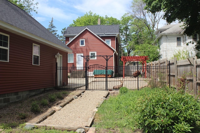 835 Park St, Fairmont, MN 56031 - fenced backyard featuring a patio area and a pergola