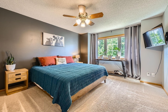 220 Maverick Ave, Elko New Market, MN 55054 - bedroom with carpet floors, a textured ceiling, and ceiling fan