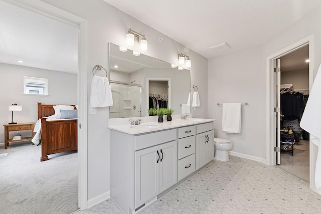 6678 Wildflower Way, Minnetrista, MN 55331 - bathroom with ensuite bath, a walk in closet, double vanity, and a shower stall