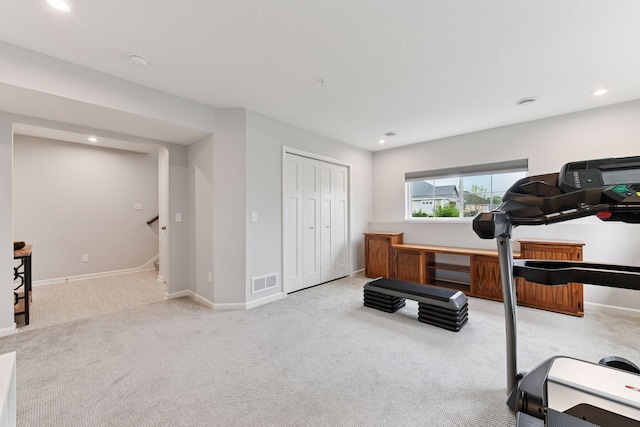 6678 Wildflower Way, Minnetrista, MN 55331 - exercise area with carpet flooring and recessed lighting