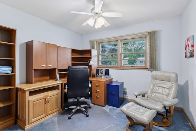 5456 Twin Lake Blvd E, Brooklyn Center, MN 55429 - office area featuring light carpet and a ceiling fan