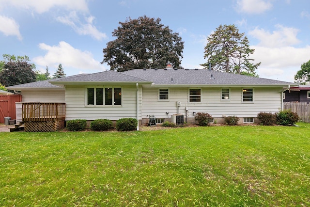 5456 Twin Lake Blvd E, Brooklyn Center, MN 55429 - rear view of property featuring a wooden deck