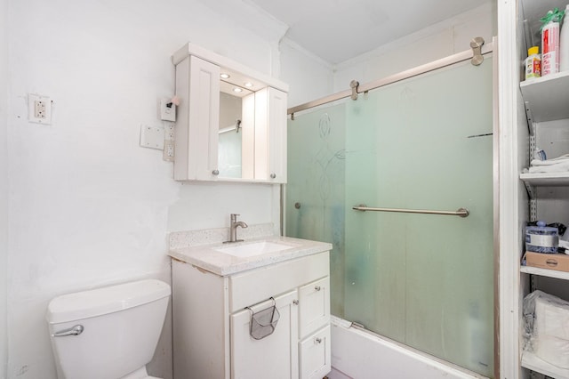 4037 42nd Ave S, Minneapolis, MN 55406 - bathroom featuring vanity, toilet, and shower / bath combination with glass door