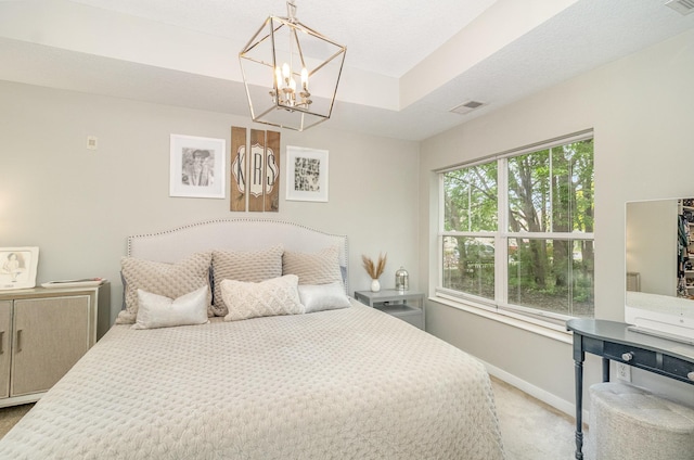 4132 Vernon Ave S Unit A101, Saint Louis Park, MN 55416 - bedroom with carpet flooring, a chandelier, and baseboards
