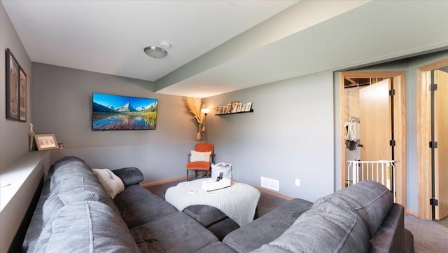 24405 18th Ave, Saint Augusta, MN 56301 - living area featuring carpet floors and baseboards