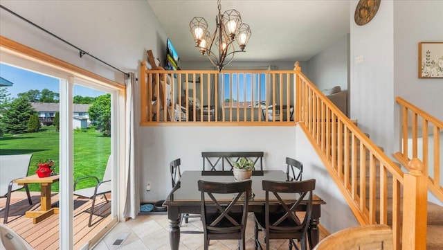 24405 18th Ave, Saint Augusta, MN 56301 - tiled dining area with a chandelier