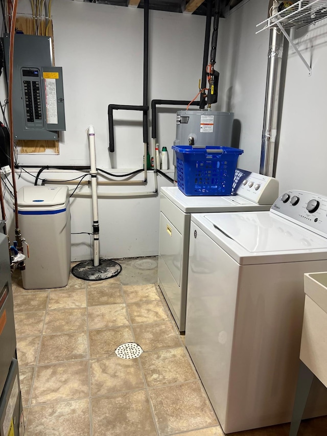 205 Darling Pl, Alexandria, MN 56308 - laundry room with independent washer and dryer, electric panel, and gas water heater
