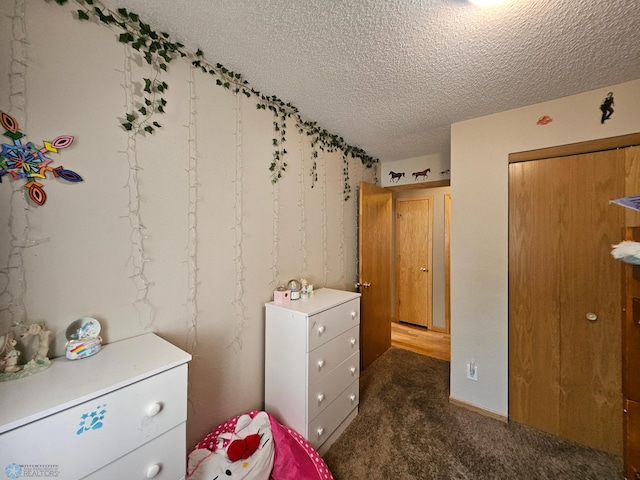 2904 17th Ave S, Moorhead, MN 56560 - bedroom with a textured ceiling and dark carpet