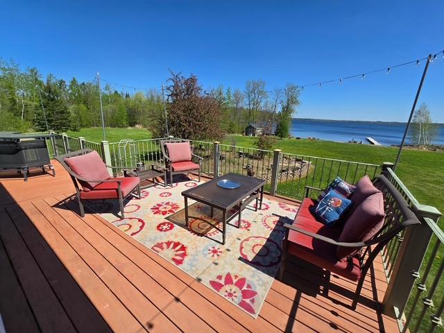 28320 State Highway 65, Pengilly, MN 55775 - wooden deck featuring a water view