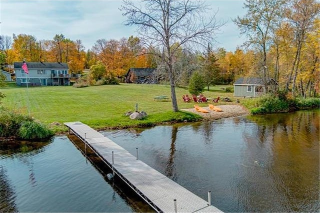 28320 State Highway 65, Pengilly, MN 55775 - dock area with a water view and a lawn
