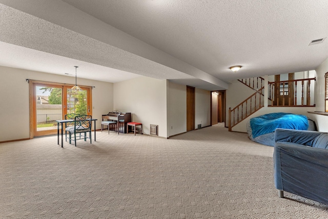 7150 Upper 157th St W, Apple Valley, MN 55124 - game room with carpet, a textured ceiling, and baseboards