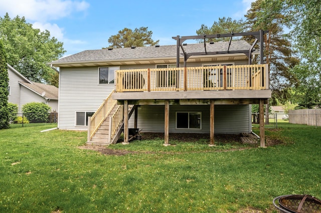 2572 91st Ln NE, Blaine, MN 55449 - back of house with a deck, stairs, and roof with shingles