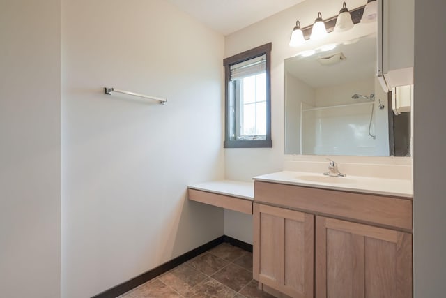 12396 67th St NE, Otsego, MN 55330 - full bath with a shower, vanity, and baseboards