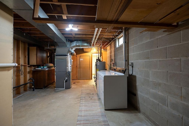 2851 120th Ave SW, Willmar, MN 56201 - unfinished basement with washer and dryer and heating unit