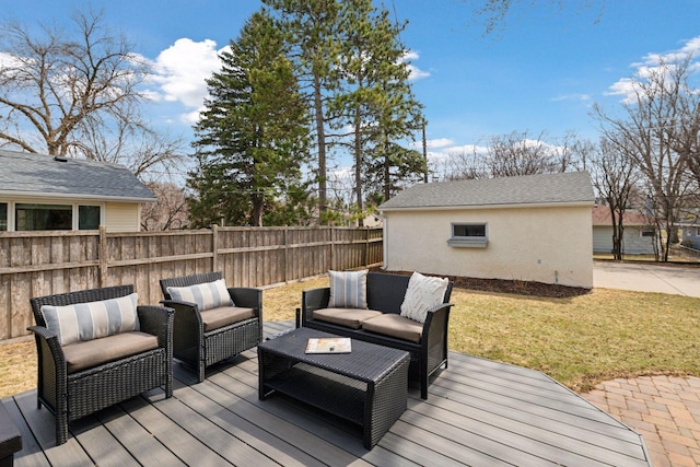 5117 48th St, Edina, MN 55436 - wooden deck with outdoor lounge area