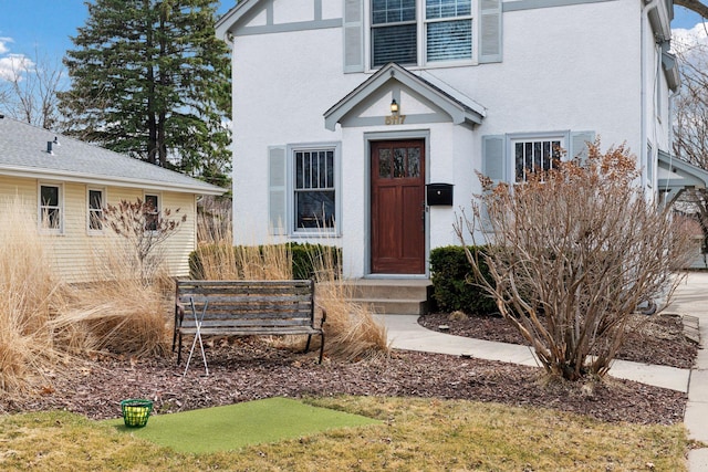 5117 48th St, Edina, MN 55436 - property entrance with stucco siding