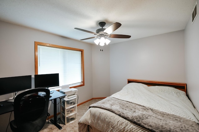 2778 Ridgeview Ln, Red Wing, MN 55066 - bedroom featuring light colored carpet, baseboards, ceiling fan, and an office area