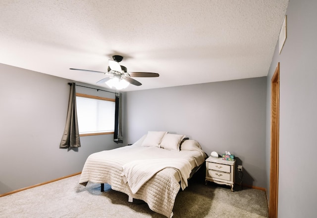 2778 Ridgeview Ln, Red Wing, MN 55066 - bedroom with carpet floors, a textured ceiling, baseboards, and a ceiling fan