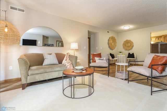 220 8th St S Unit B2, Fargo, ND 58103 - living room with light wood-style floors and a textured ceiling